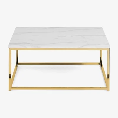 Furniture123 Marble Coffee Table with Gold Legs - Julian Bowen