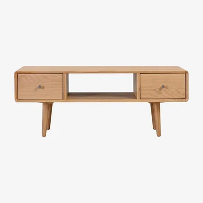 Furniture123 Large Solid Oak Coffee Table with 2 Drawers - Manny