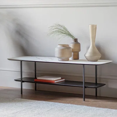 Furniture123 Ludworth Coffee Table White Marble Large - Caspian House
