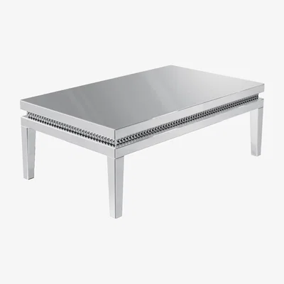 Furniture123 Mirrored Coffee Table with Diamond Gems - Jade Boutique