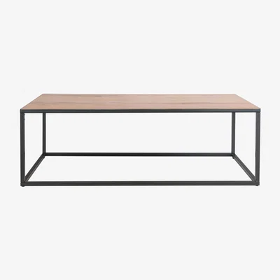 Furniture123 Industrial Large Coffee Table with Black Frame