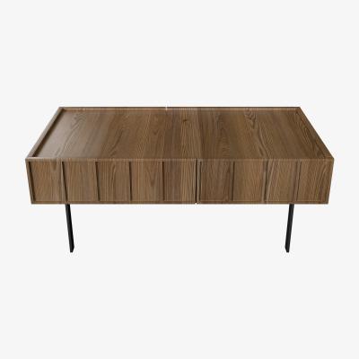 Furniture123 Walnut Coffee Table with Storage Drawers - Helmer