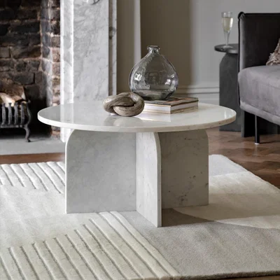 Furniture123 Marble Coffee Table White - Amalfi  - Caspian House