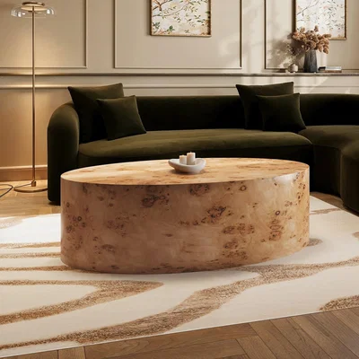 Furniture123 Large Oval Burl Wood Coffee Table - Khai