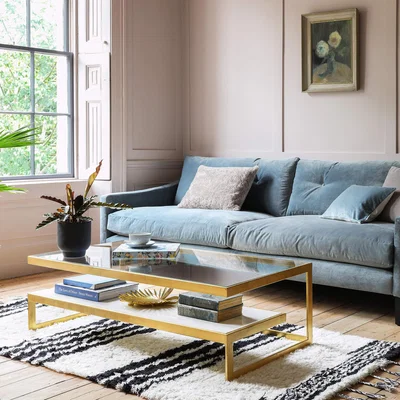 Graham & Green Estere Gold and Marble Coffee Table