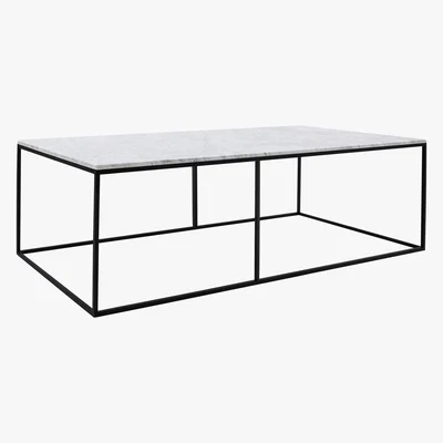 Habitat Nestor Large Rectangular Marble Coffee Table, White