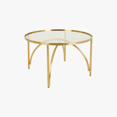 Habitat Giovanna Glass And Brass Coffee Table, Clear Glass With Brass Frame