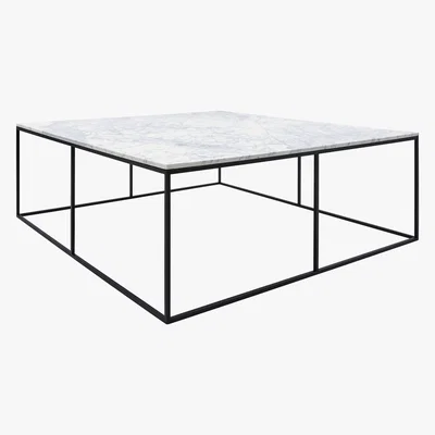 Habitat Nestor Large Square Marble Coffee Table, White
