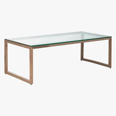 Habitat Tilda Glass Coffee Table With Copper Base, Clear Glass And Copper