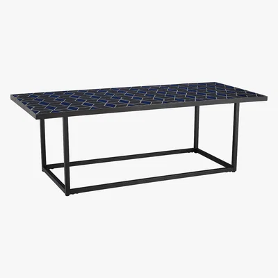 Habitat Adina Black And Blue Rectangular Coffee Table, Black And Blue
