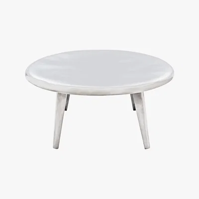 Habitat Onda Beaten Aluminium Round Coffee Table, Silver