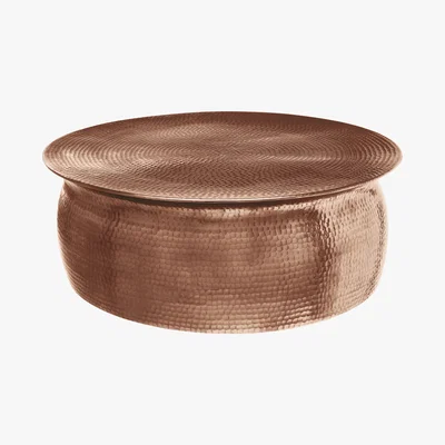 Habitat Orrico Copper Hammered Aluminium Coffee Table, Copper