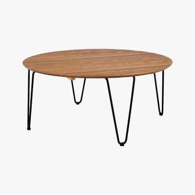 Habitat Tyler Round Ash And Black Metal Coffee Table, Black