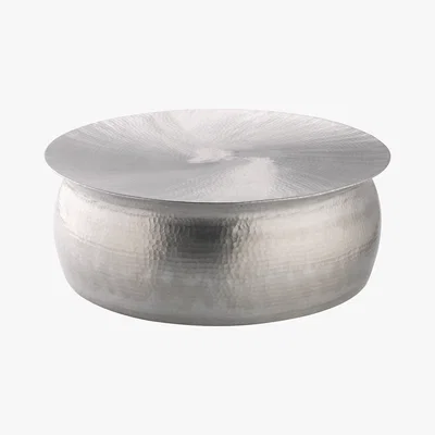 Habitat Orrico Hammered Aluminium Coffee Table, Silver