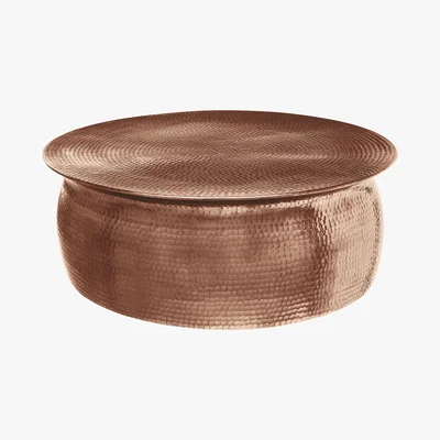 Habitat Orrico Rose Gold Hammered Aluminium Coffee Table, Rose Gold