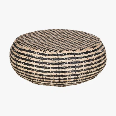 Habitat Indah Black And Natural Rattan Round Coffee Table, Black