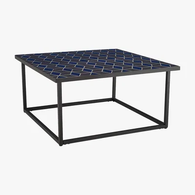 Habitat Adina Black And Blue Square Coffee Table, Black And Blue