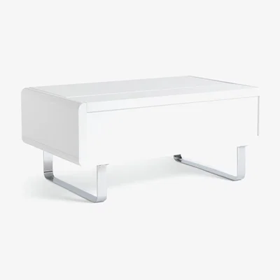 Habitat Habitat Sleigh Gloss Gas Lift Coffee Table - White