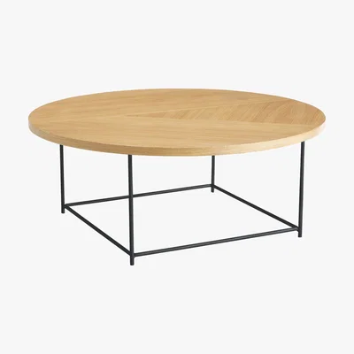 Habitat Coralie Oak Figured Veneer Coffee Table, Oak And Black