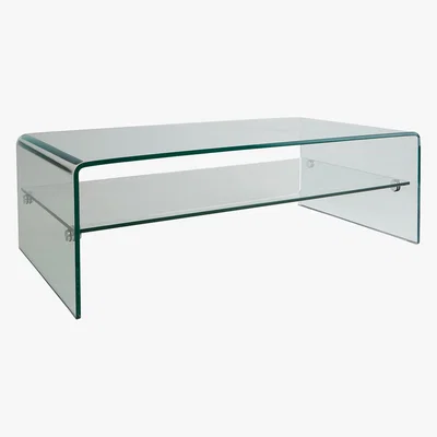 Habitat Gala Tempered Glass Coffee Table With Shelf, Clear Glass