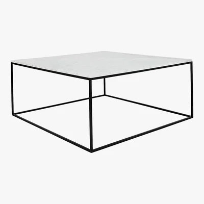 Habitat Nestor Small Square Marble Coffee Table, White