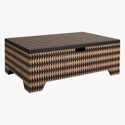 Habitat Ellora Black And Natural Chevron Coffee Table, Black