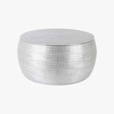Habitat Habitat Sona Silver Storage Hammered Aluminium Coffee Table, Silver