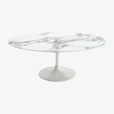 Heal's Knoll Saarinen Oval Coffee Table Verdi Alpi Coated Marble - Heal's UK Furniture
