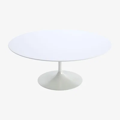 Heal's Knoll Saarinen Coffee Table with White Base in Calacatta 91cm