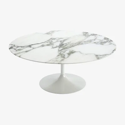 Heal's Knoll Saarinen Round Coffee Table Arabescato Coated Marble - Heal's UK Furniture