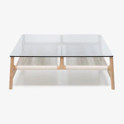 Heal's Gazzda Fawn Coffee Table Oak & Grey Glass - Heal's UK Furniture