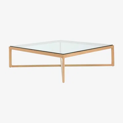 Heal's Knoll Krusin Coffee Table Natural Oak Clear Glass - Heal's UK Furniture