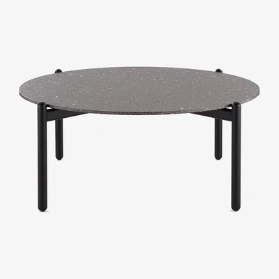 Heal's Kartell Undique Coffee Table Black Terrazzo Top Black Base Large