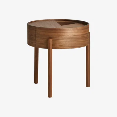 Heal's Woud Arc Side Table Matt Lacquered Walnut