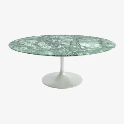 Heal's Knoll Saarinen Coffee Table with White Base in Verdi Alpi 107cm