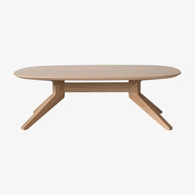 Heal's Case Cross Oak Oval Coffee Table - Heal's UK Furniture