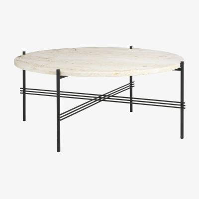 Heal's Gubi TS Coffee Table Large in Neutral White Travertine