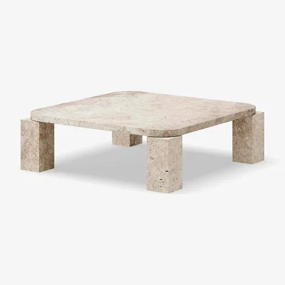 Heal's New Works Atlas Coffee Table Unfilled Travertine 82 x 82cm