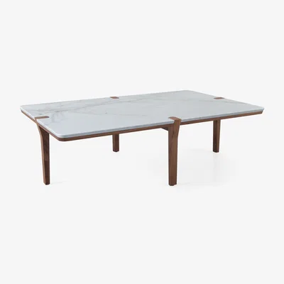 Heal's Wewood Corner Rectangular Coffee Table Walnut - Heal's UK Furniture