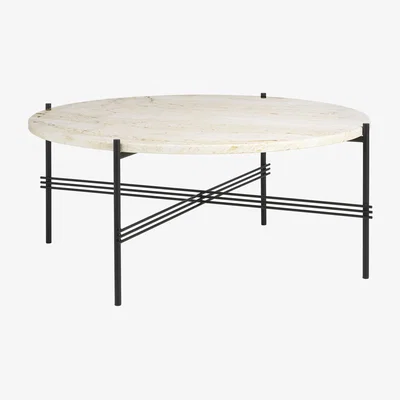 Heal's Gubi TS Coffee Table Large in Neutral White Travertine