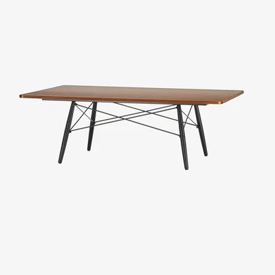 Heal's Vitra Eames Rectangular Coffee Table Black Ash Base Walnut - Heal's UK Furniture