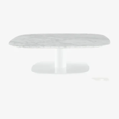 Heal's Ligne Roset Alster Low Coffee Table with White Carrera Marble Top