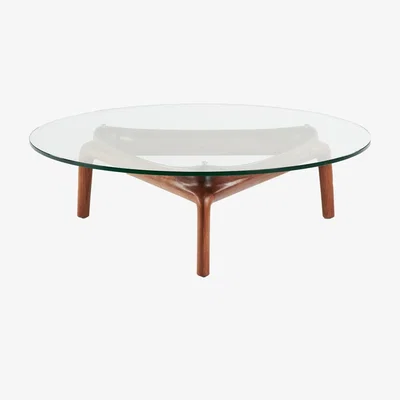 Heal's Artisan Pascal Coffee Table Walnut Clear Glass - Heal's UK Furniture