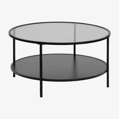 Homebase Fraser Smoked Glass Round Coffee Table