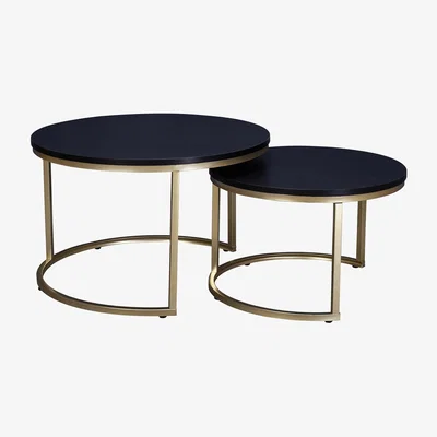Homebase Kendall Coffee Table Nest - Set of 2 - Black Ash