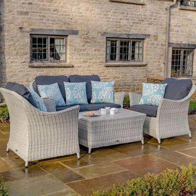 IO Living Bramblecrest Monterey 2 Seater Outdoor Sofa Set With Ceramic Coffee Table - Dove Grey - NO TABLE INCLUDED