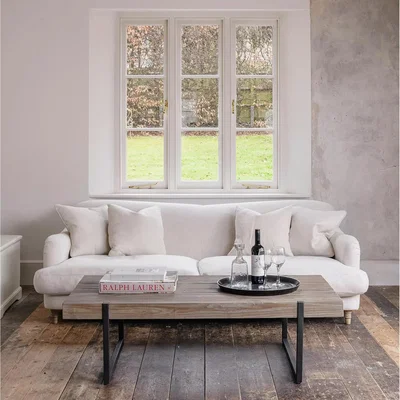 John Lewis One.World Lulworth Rustic Reclaimed Pine and Steel Coffee Table, Natural/Black