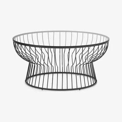 John Lewis west elm Pillar Glass Coffee Table, Clear/Bronze