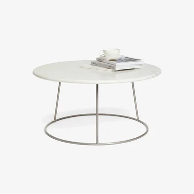 John Lewis Loaf Big Shot Marble Coffee Table, White