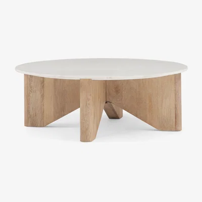 John Lewis west elm Maddock Marble Coffee Table, White